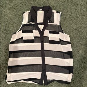 Cocomo Black and White Striped Tank Top